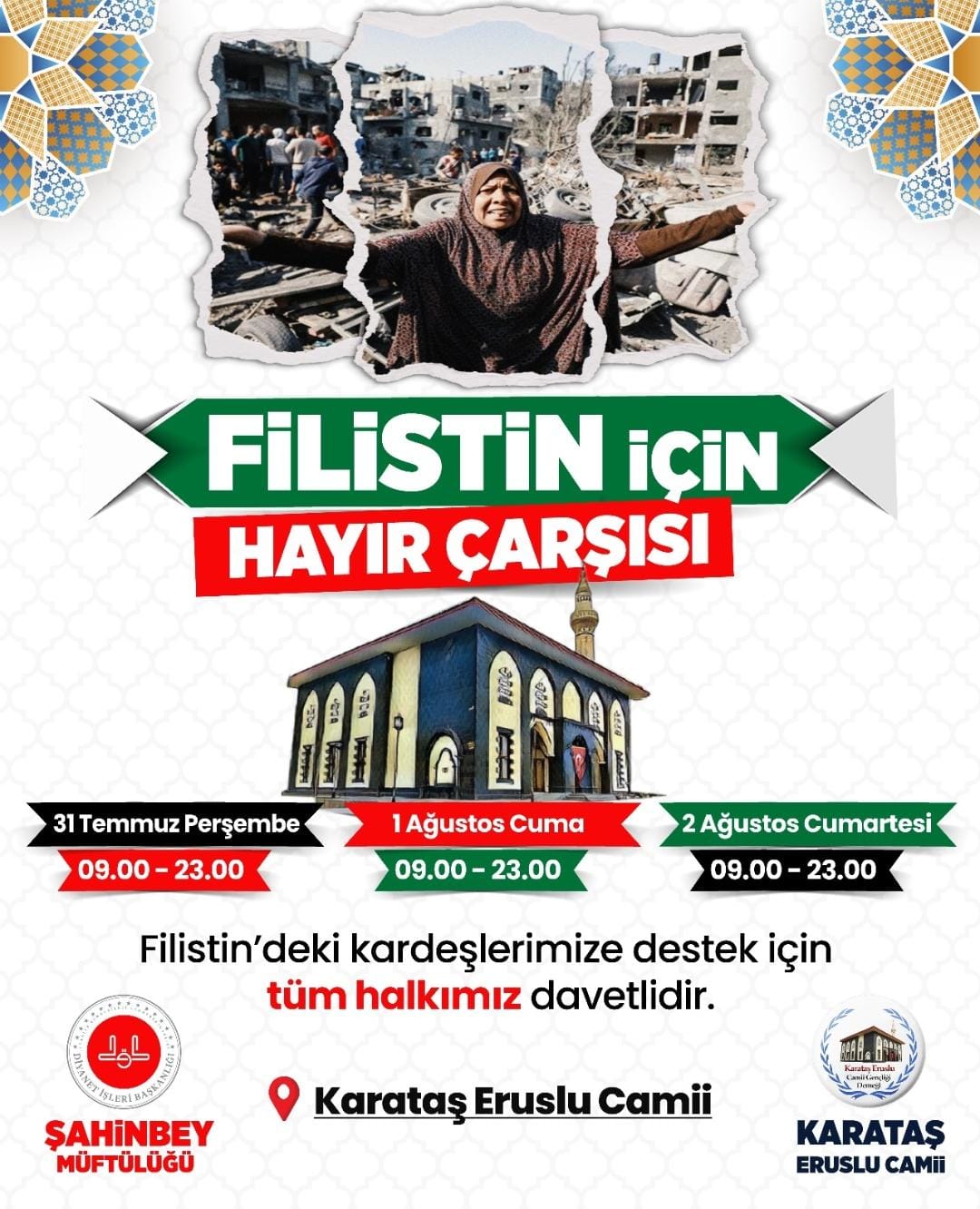 GAZİANTEP'TE FİLİSTİN İÇİN " HAYIR ÇARŞISI" KURULUYOR!