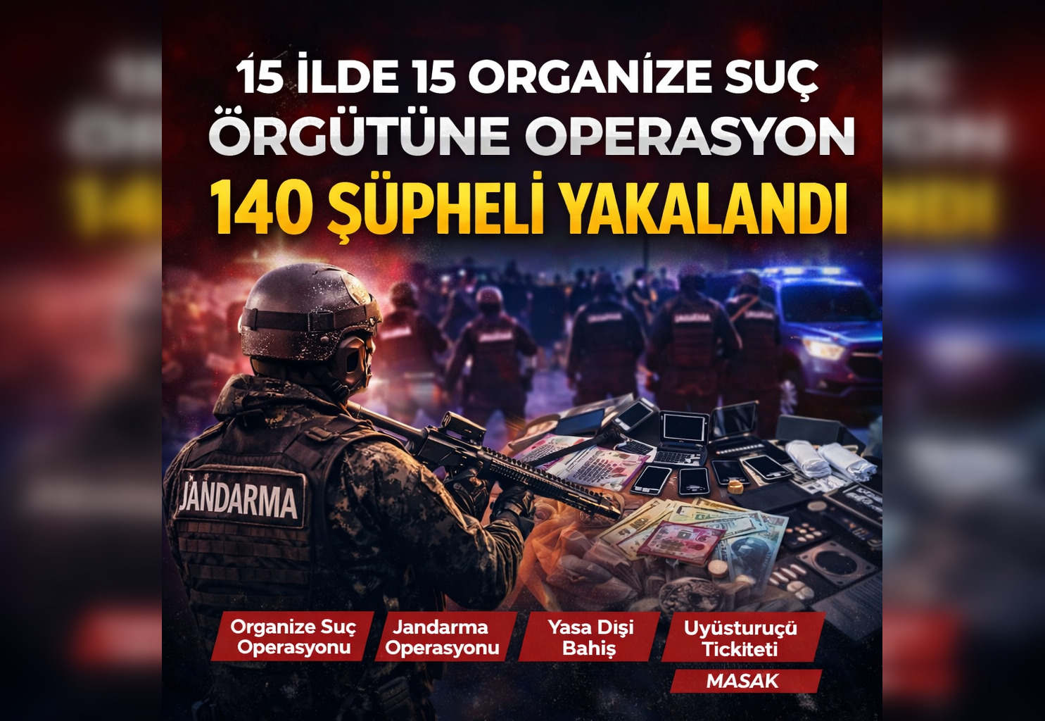 15 İlde 15 Organize Suç Örgütüne Operasyon: 140 Şüpheli Yakalandı