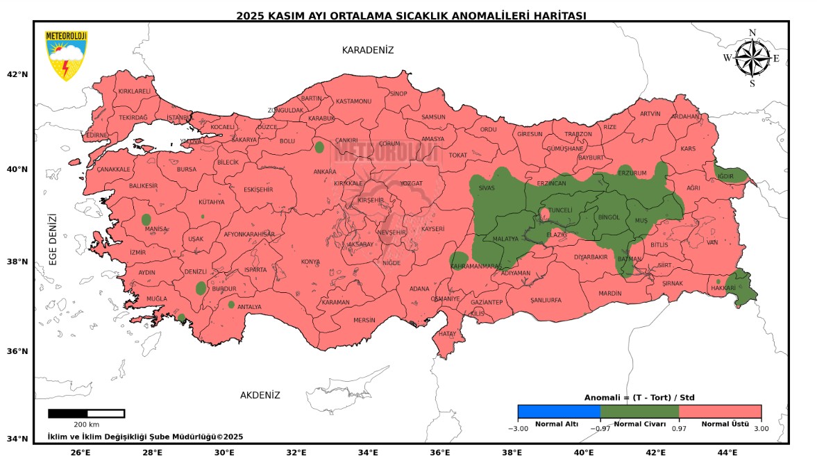 2025 Kasımı Son 55 Yılın En Sıcak 3. Ayı Olarak Kayda Geçti