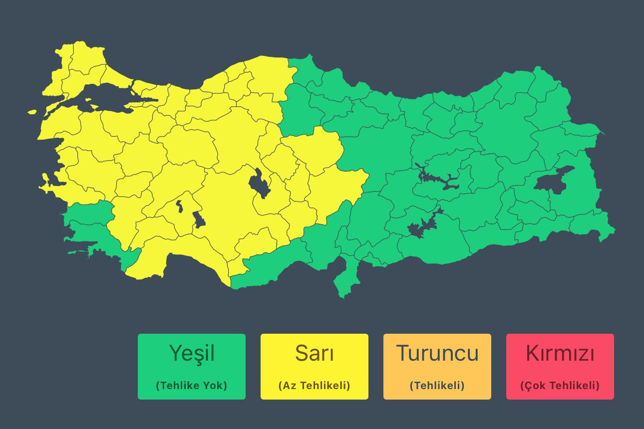 38 İle Sarı Uyarı: Sağanak ve Fırtına Kapıda