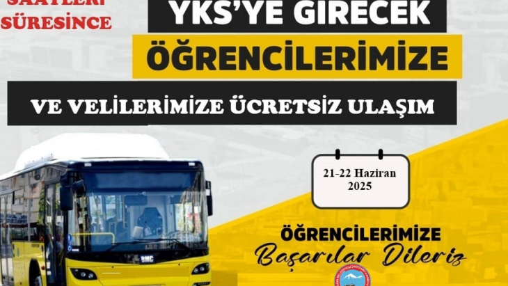 Ağrı Belediyesi’den YKS Öğrencilerine ve Velilerine Ücretsiz Ulaşım Destegi