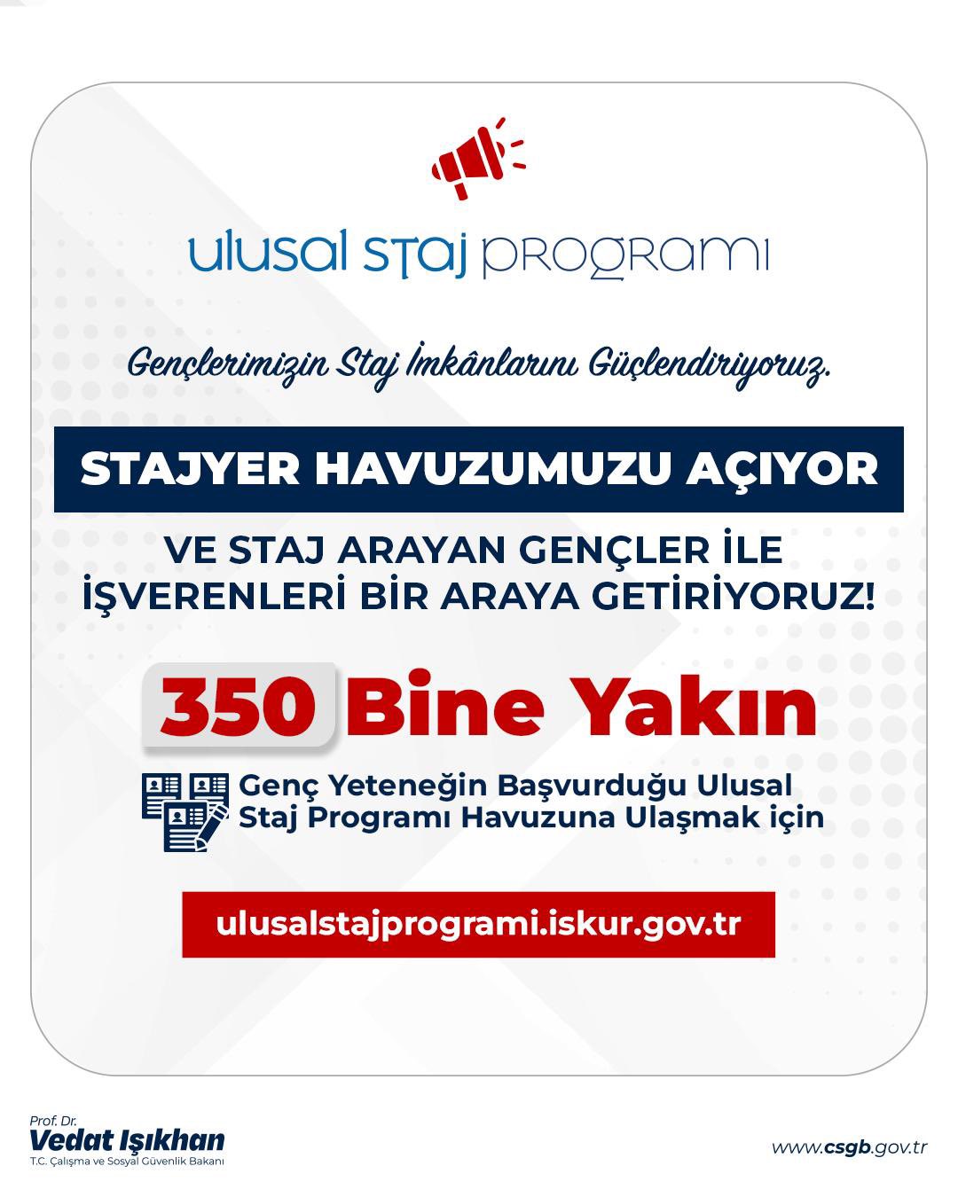 Bakan Işıkhan: “Ulusal Staj Programı’nda Yeni Bir Adımı Hayata Geçiriyoruz”