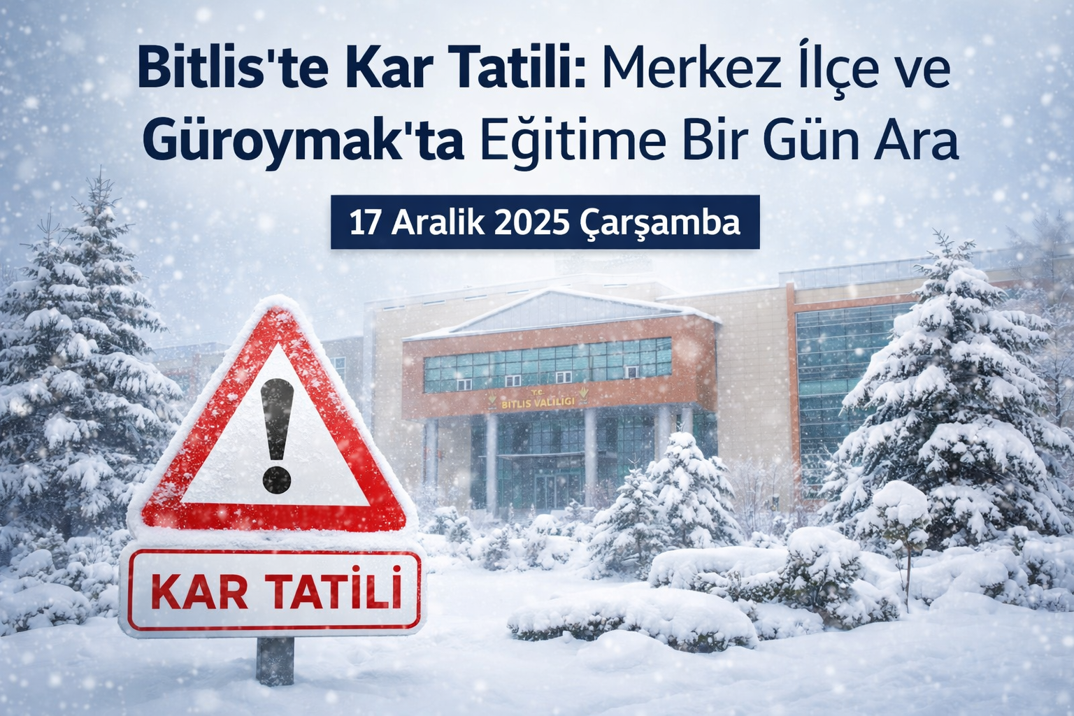 Bitlis’te Kar Yağışı Nedeniyle Eğitime Ara