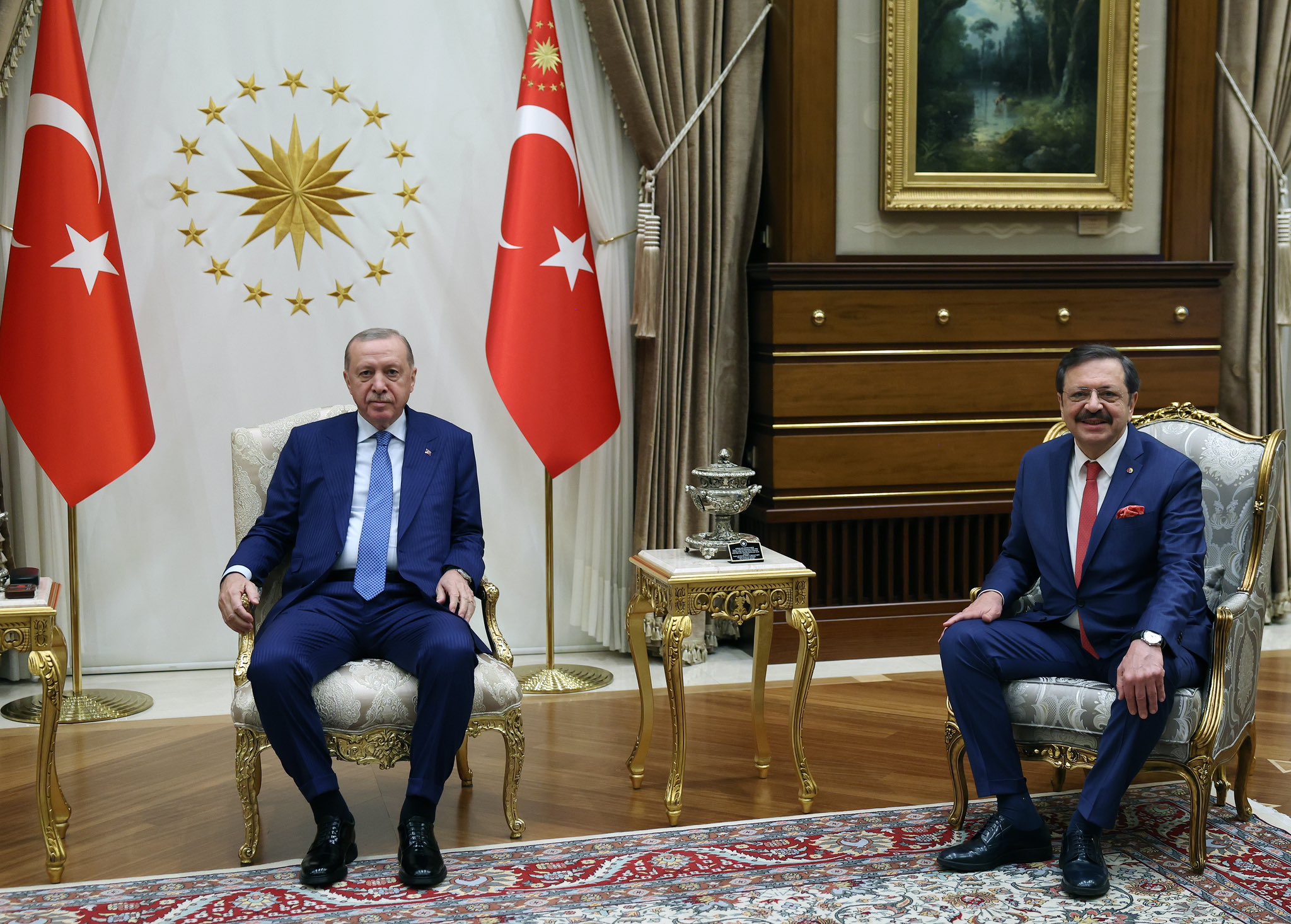 Cumhurbaşkanı Erdoğan, TOBB Başkanı Hisarcıklıoğlu’nu Kabul Etti