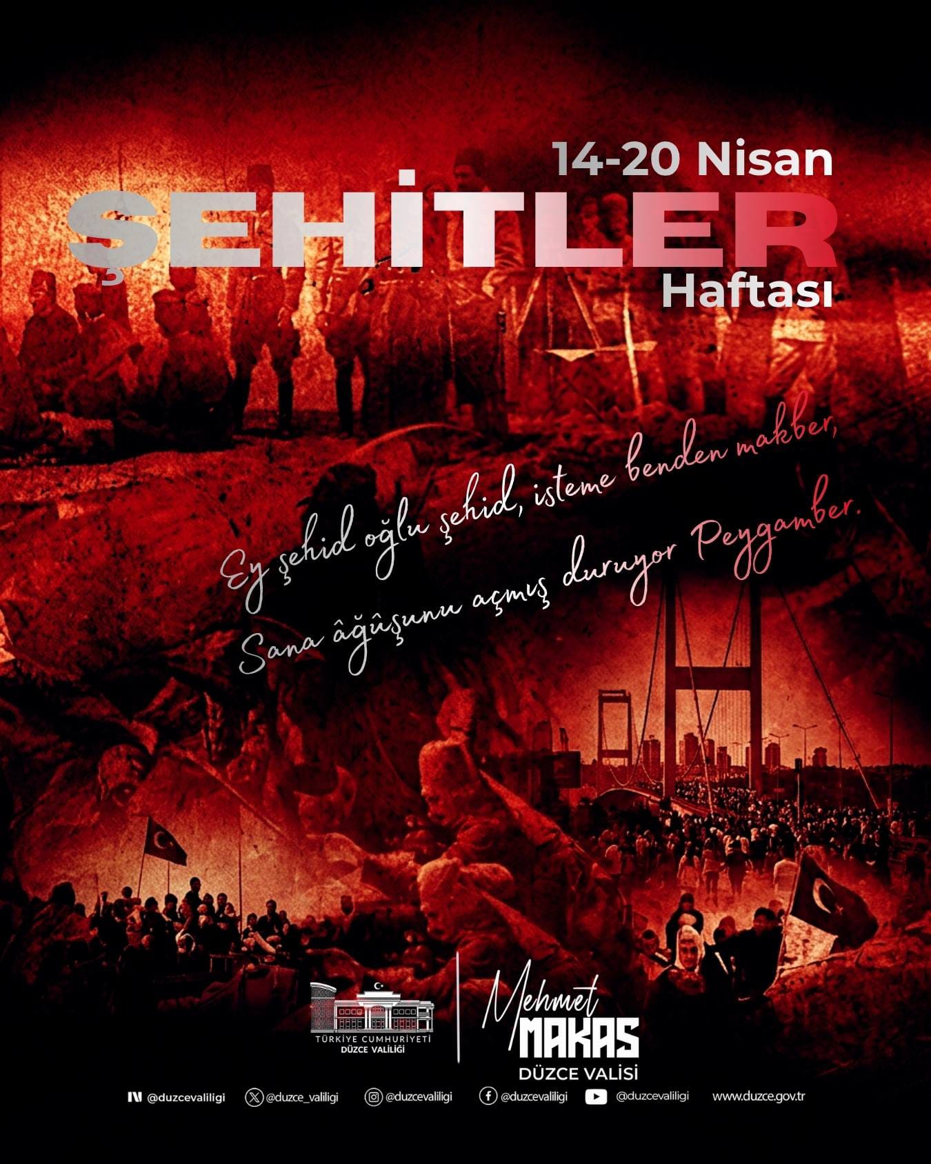 Düzce Valiliği’nden Şehitler Haftası Mesajı: “Aziz Şehitlerimizi Rahmet ve Minnetle Anıyoruz”
