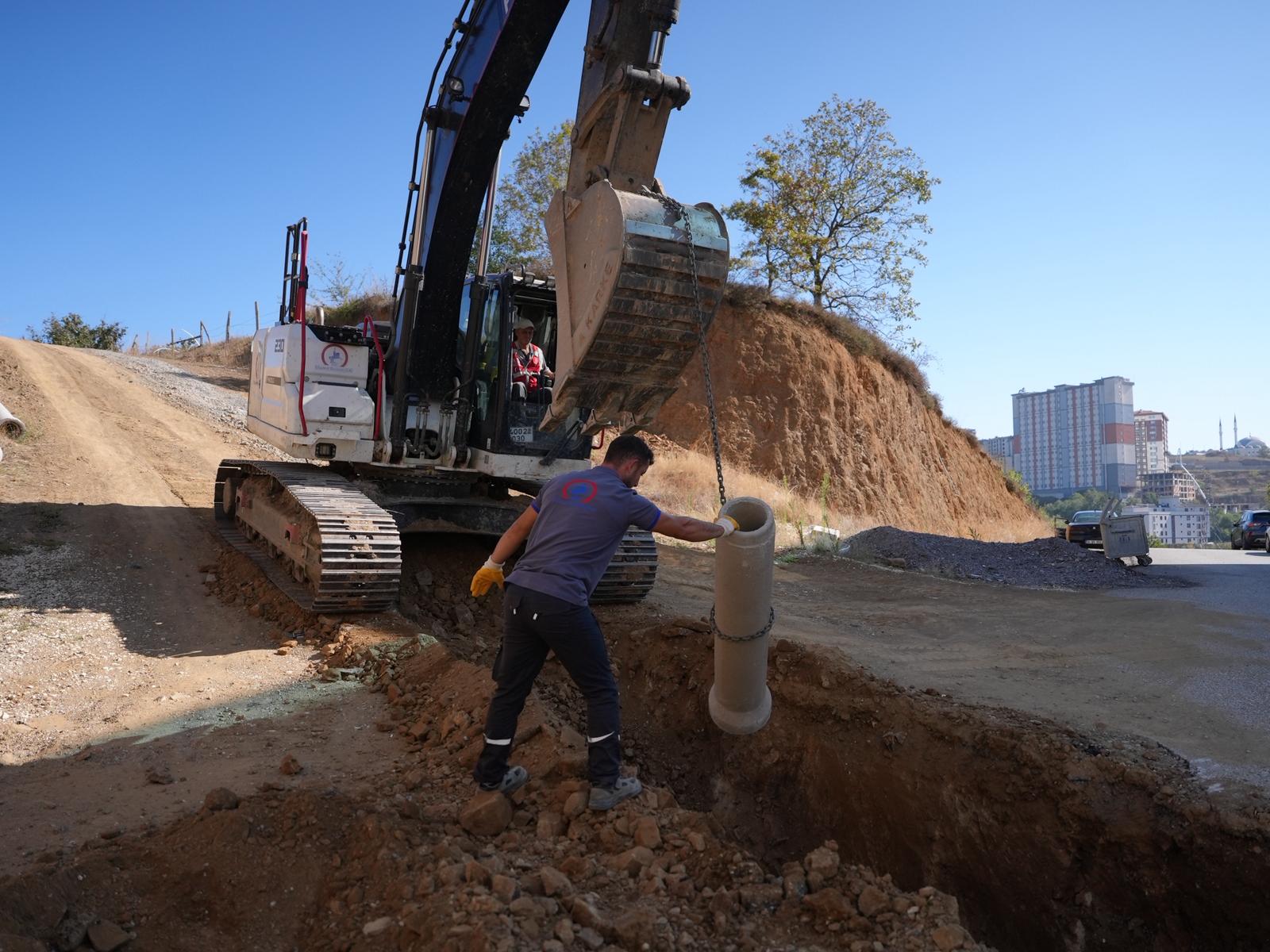 Düzce’de Yeni Kanalizasyon Hattı Çalışmaları Sürüyor