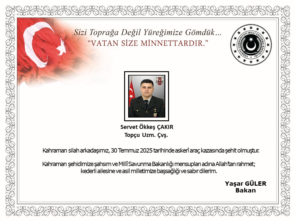 Edirne’de Askeri Araç Kazası: Topçu Uzman Çavuş Servet Ökkeş Çakır Şehit Oldu
