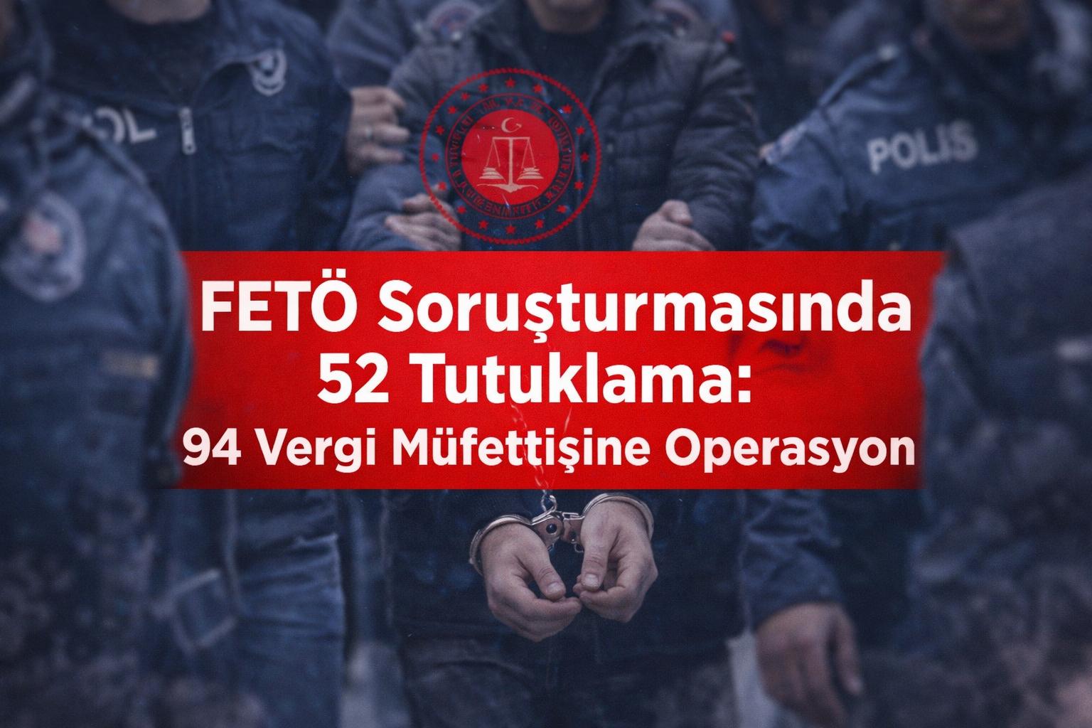 FETÖ Soruşturmasında 52 Tutuklama: 94 Vergi Müfettişine Operasyon