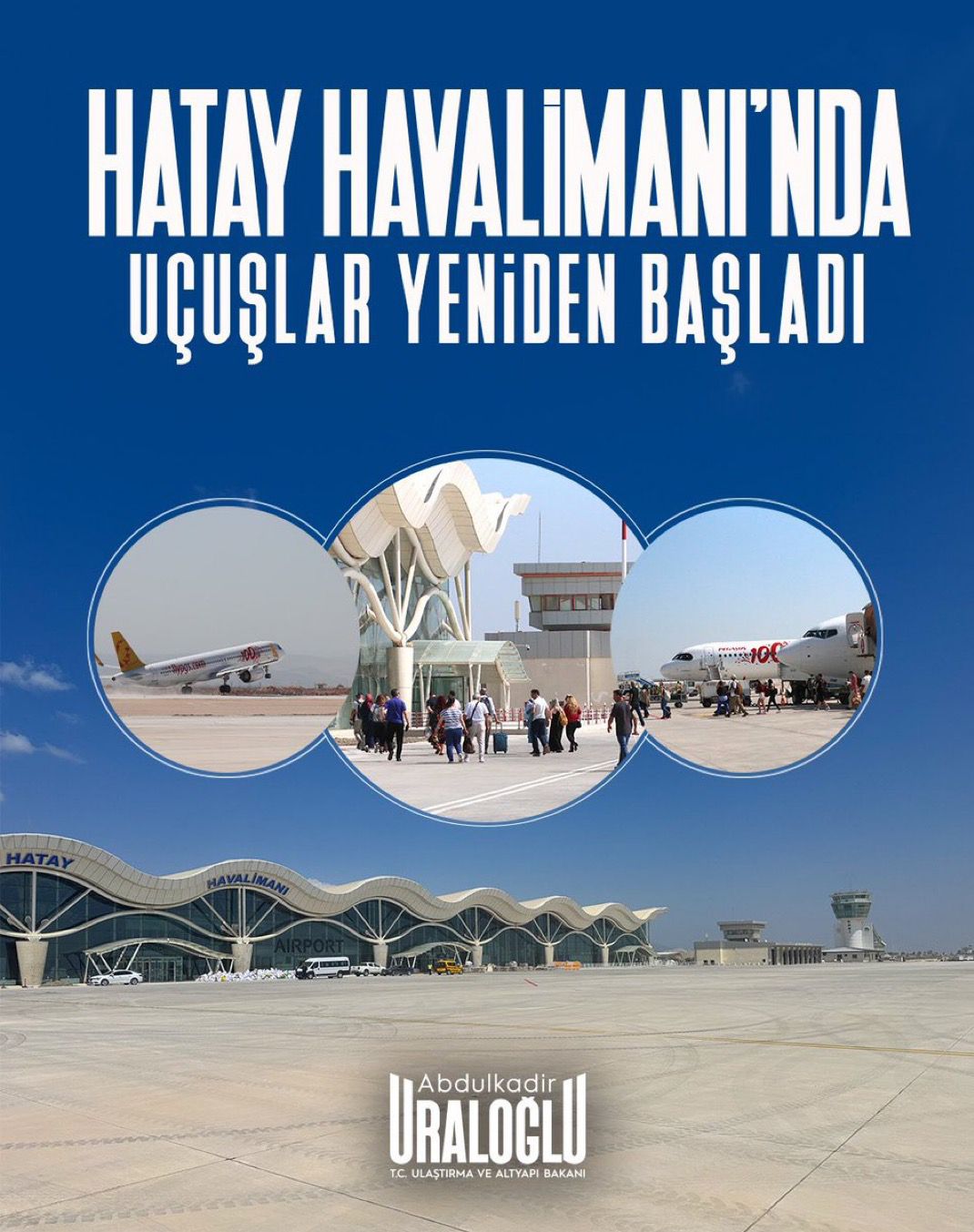 Hatay Havalimanı Yeniden Uçuşlara Açıldı: Sefer Sayısı 2,5 Kat Arttı