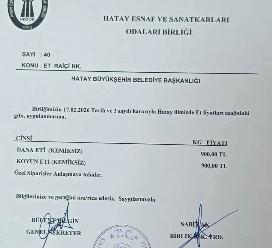 Hatay’da Et Fiyatlarına Zam