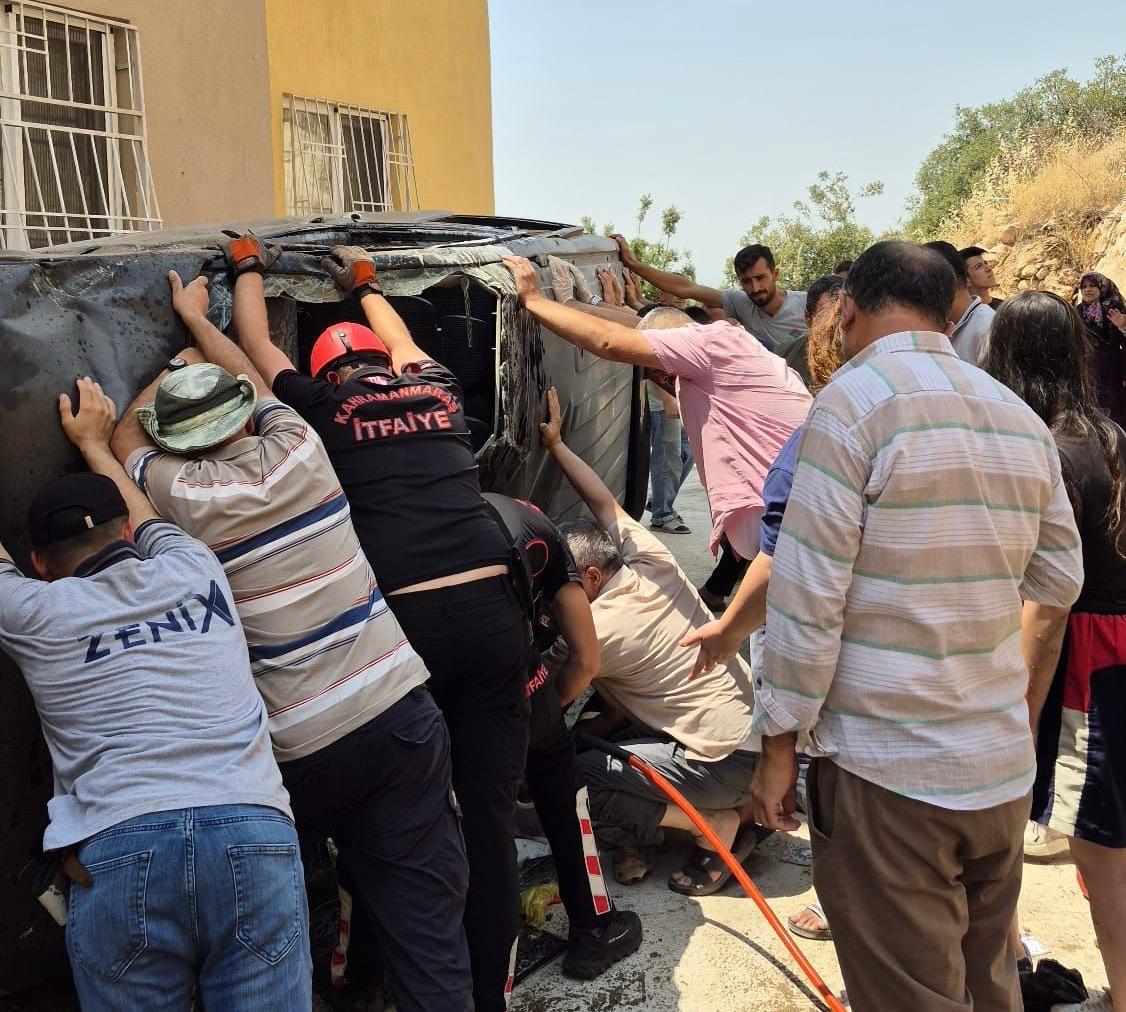 Kahramanmaraş’ta Feci Kaza: Araç Apartman Boşluğuna Düştü, Sürücü Ağır Yaralı