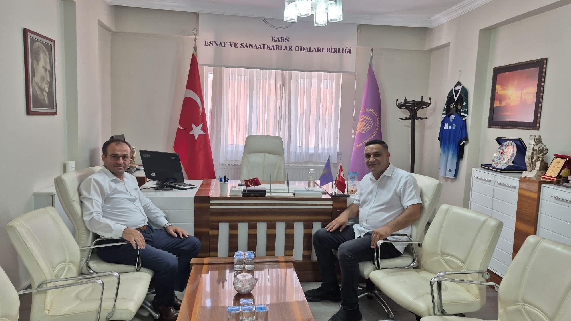 Kars Ticaret İl Müdürü Bilal Taş’tan ESOB Başkanı Murat Bakırhan’a Ziyaret