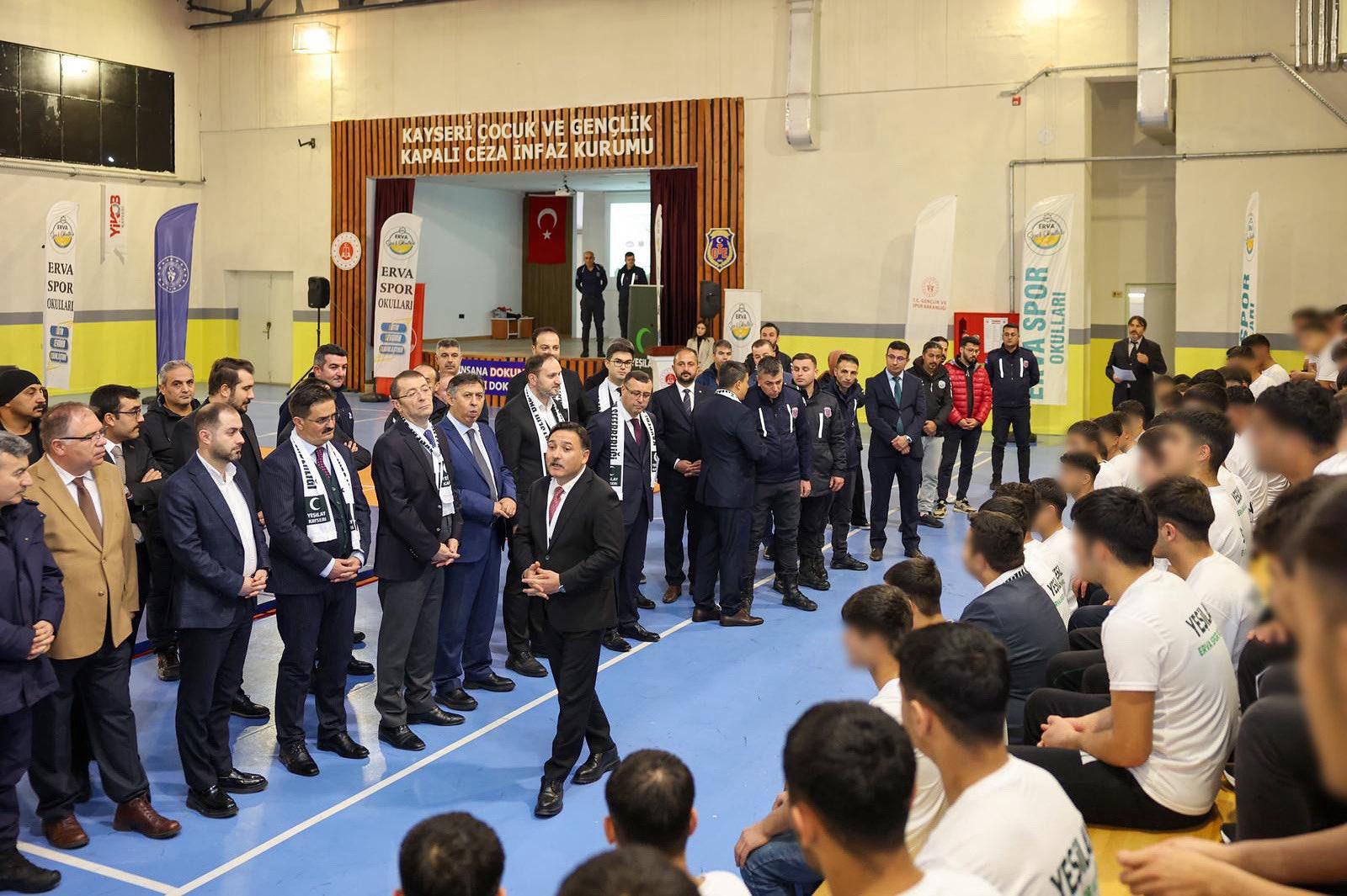Kayseri’de 64’üncü Erva Spor Okulu Çocuk Cezaevinde Açıldı