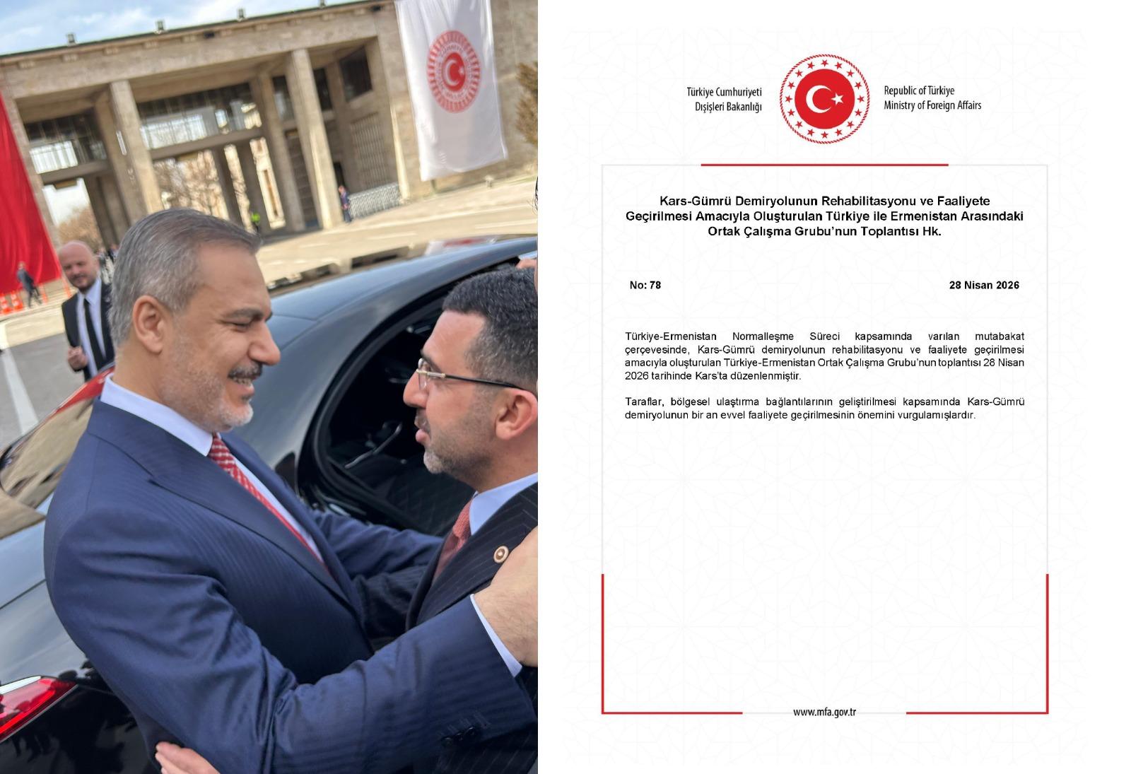 Milletvekili Çalkın’dan Doğukapı ve Kars-Gümrü Demiryolu için Bakan Fidan ile görüştü