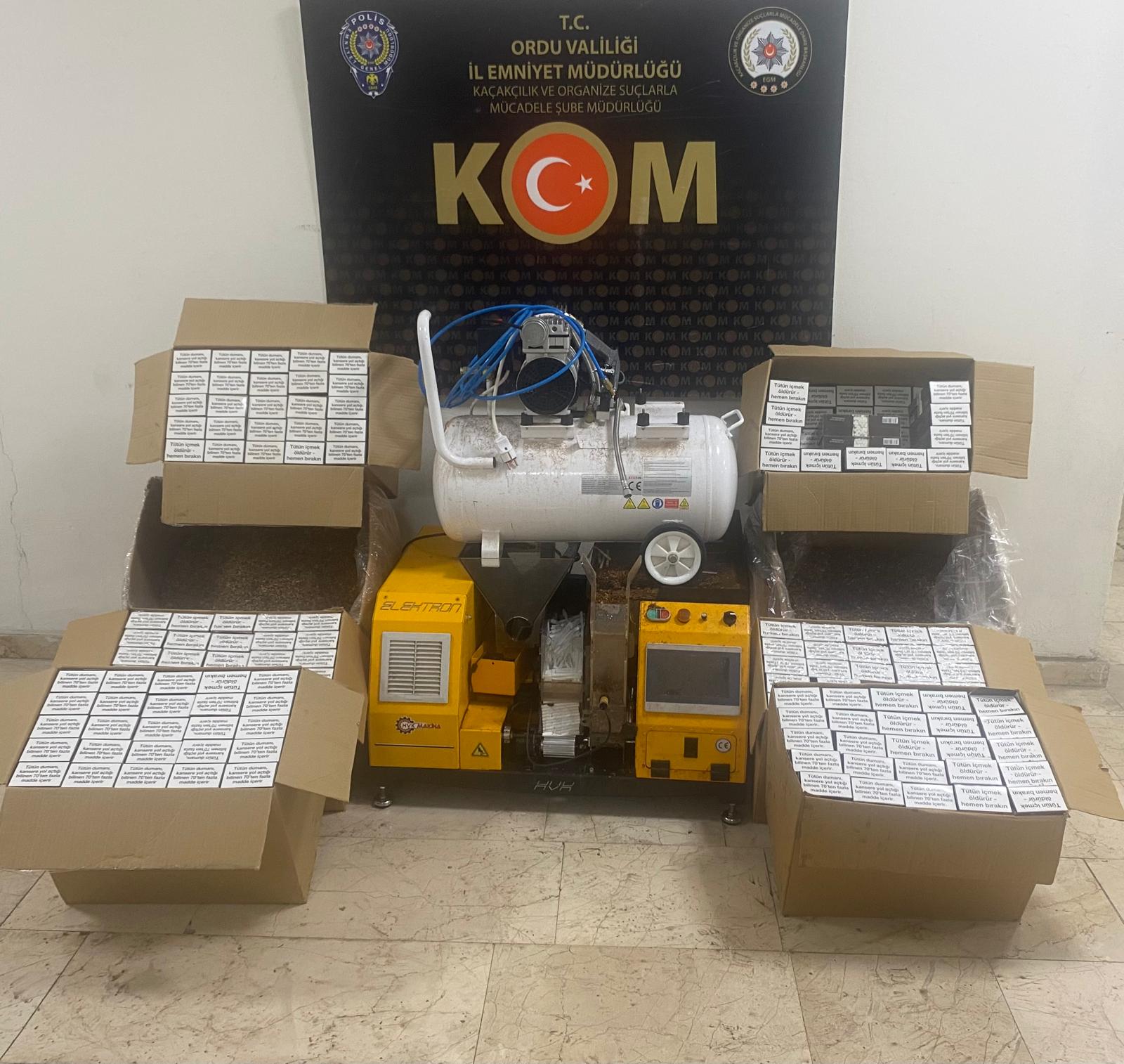 Ordu’da Kaçak Tütün ve Silah Ticareti Operasyonlarında 4 Şüpheli Hakkında İşlem Yapıldı