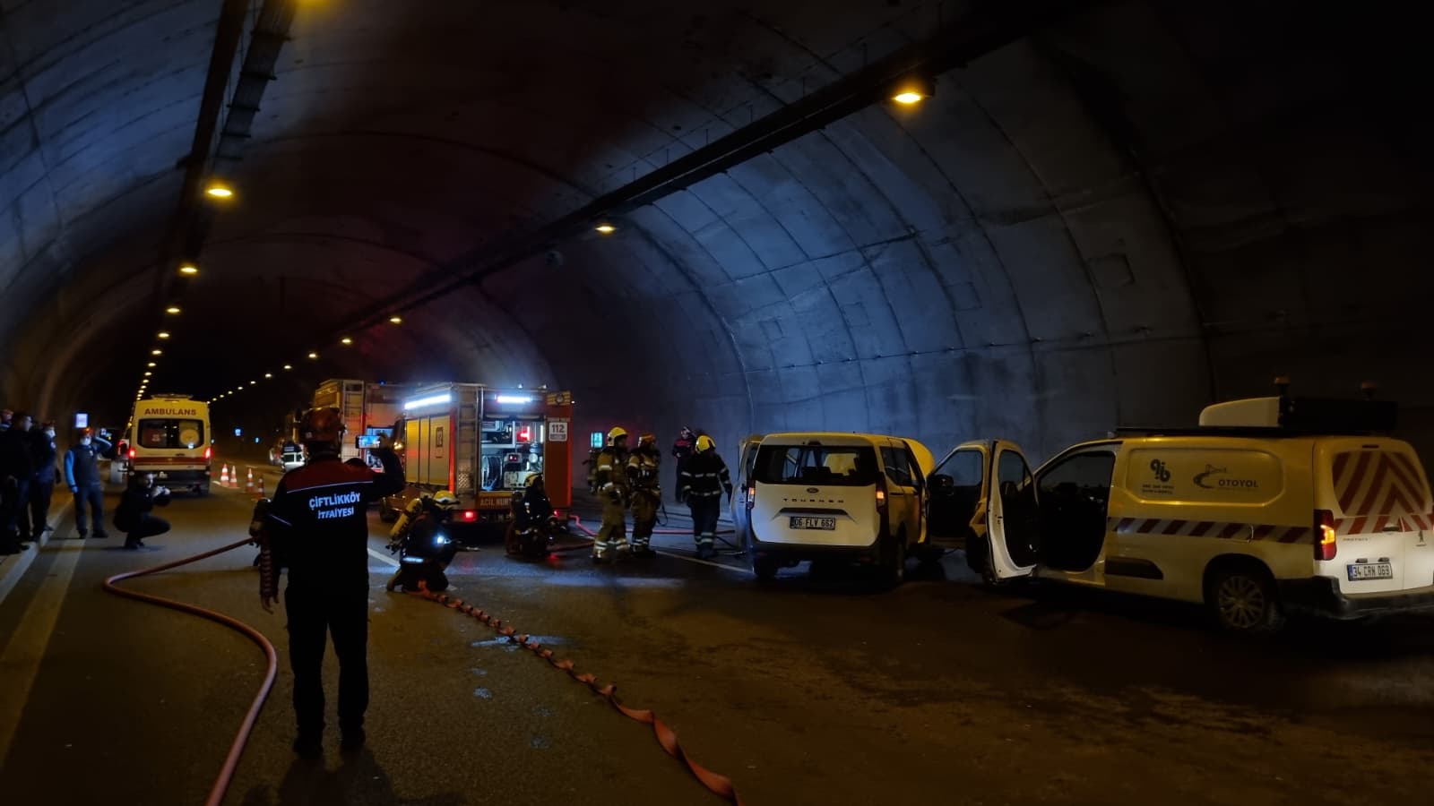 Orhangazi Tüneli’nde Gerçeği Aratmayan Trafik Kazası ve Yangın Tatbikatı