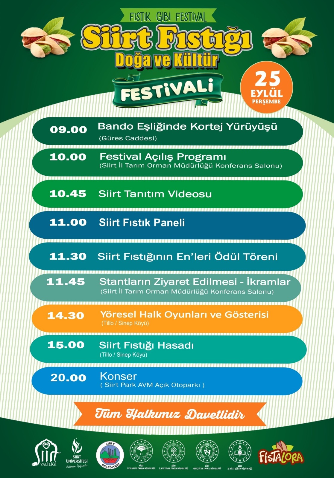Siirt Fıstığı Doğa ve Kültür Festivali Başlıyor