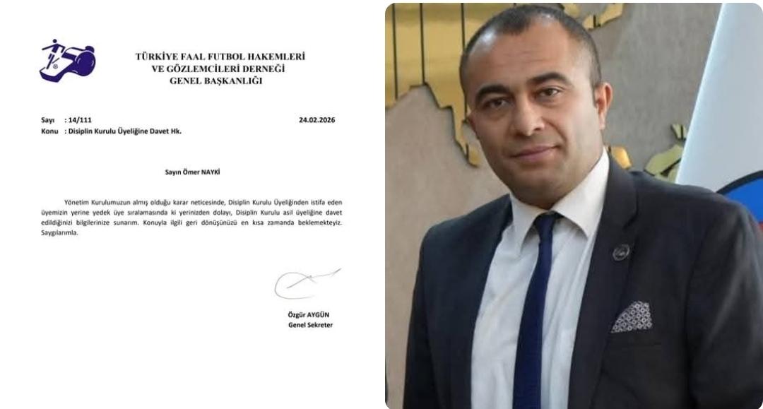 TFFHGD Genel Merkezi Disiplin Kurulu Asil Üyeliğine Ömer Nayki Atandı