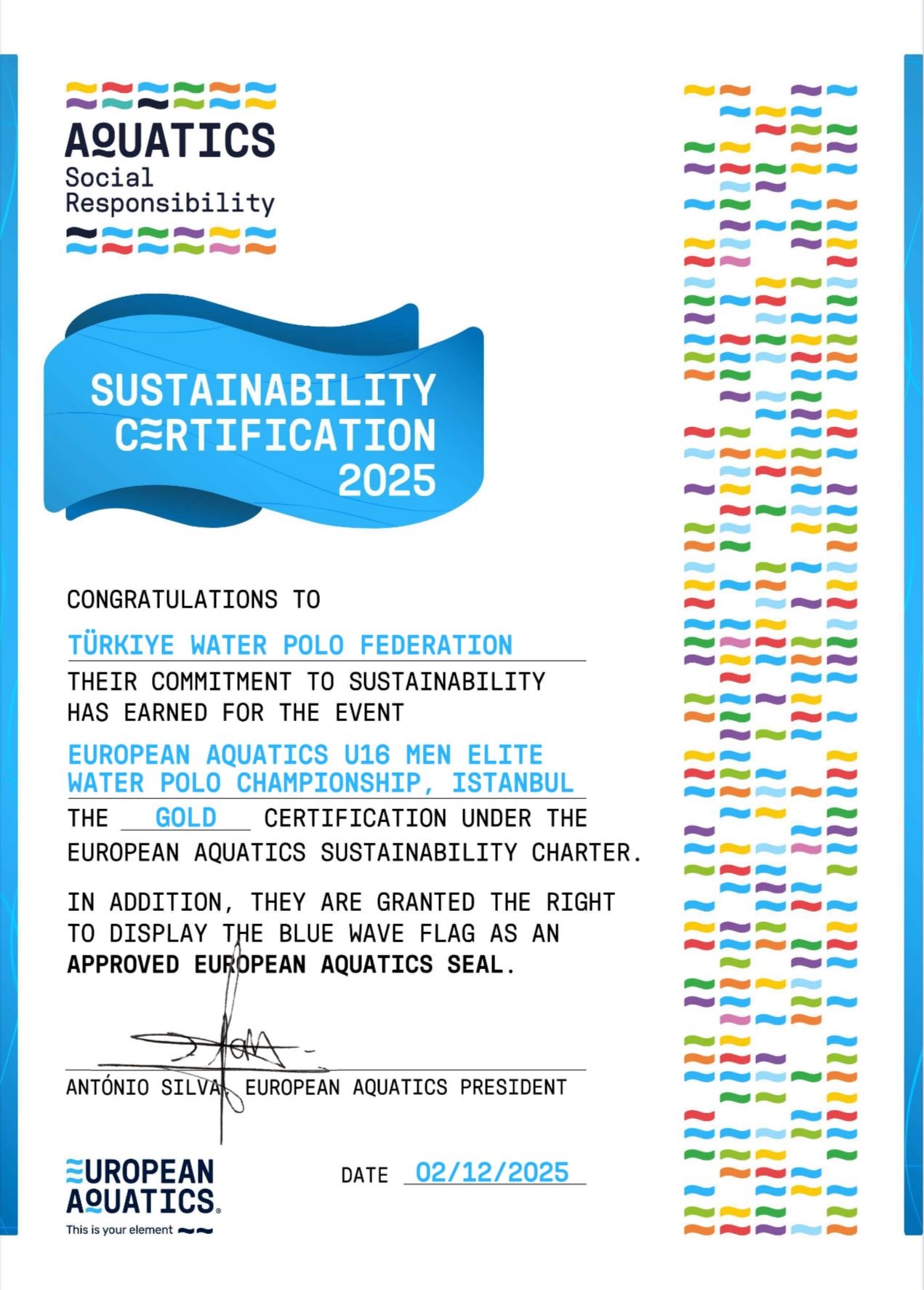 Türkiye Sutopu Federasyonu’ndan Uluslararası Başarı: Avrupa Şampiyonası’na ‘Altın’ Damga