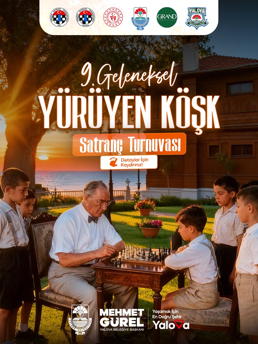 Yalova Belediyesi 9. Yürüyen Köşk Satranç Turnuvası Başvuruları Başladı
