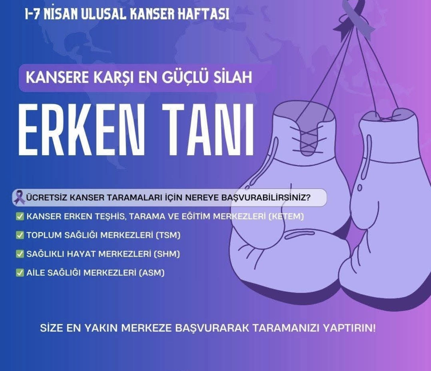 Yalova İl Sağlık Müdürlüğü Kanser Taramalarına Çağırıyor