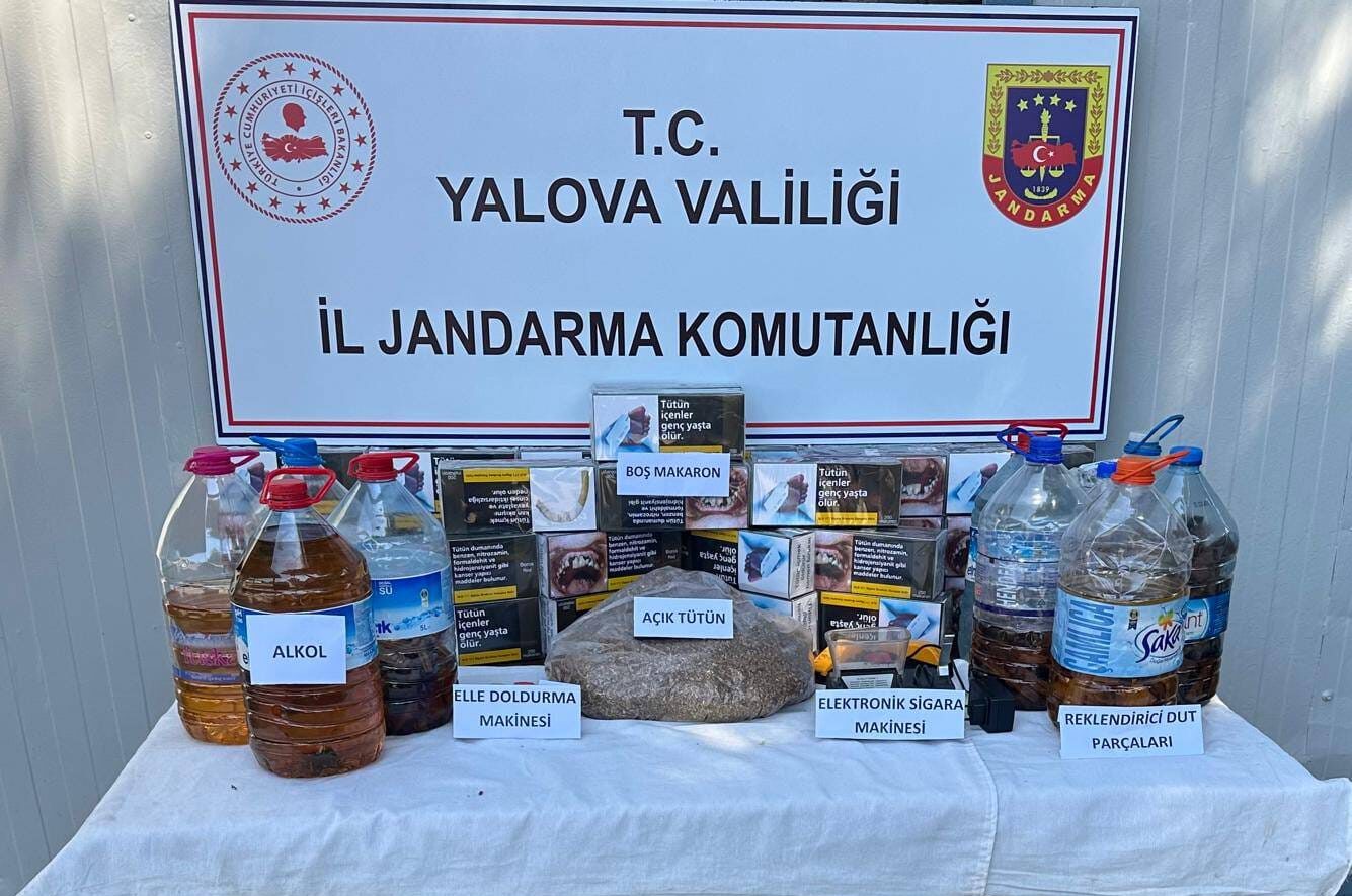 Yalova’da Kaçak Alkol ve Tütün Operasyonu