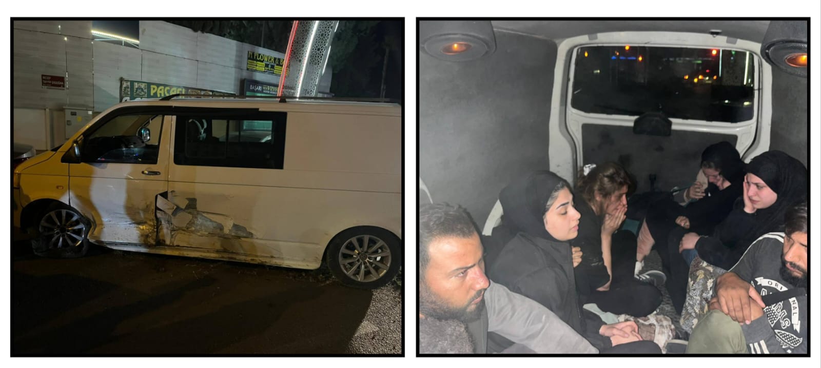 Yaralamalı kazada 11 göçmen yakalandı